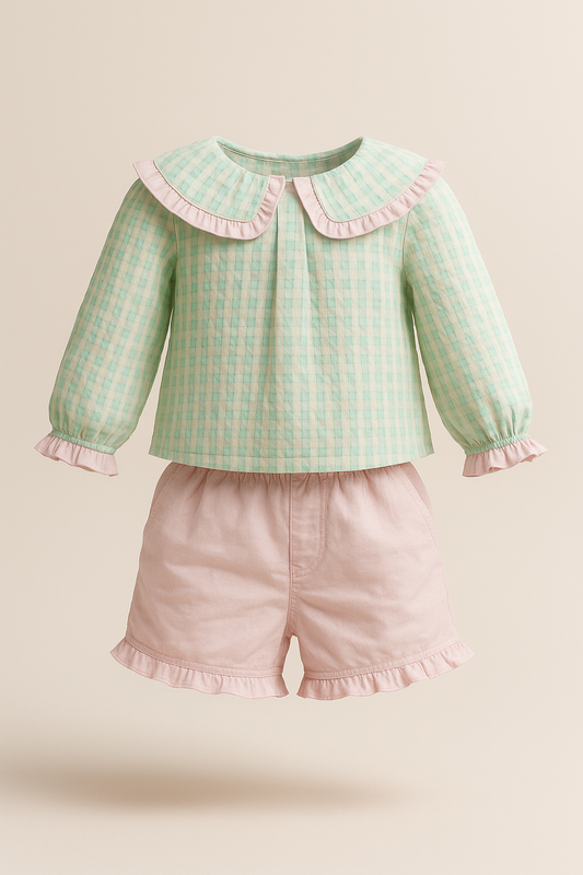 Popcorn Shirt in Green Color and Pink Pant | Styling Ideas for Girls - www.styletriggers.com