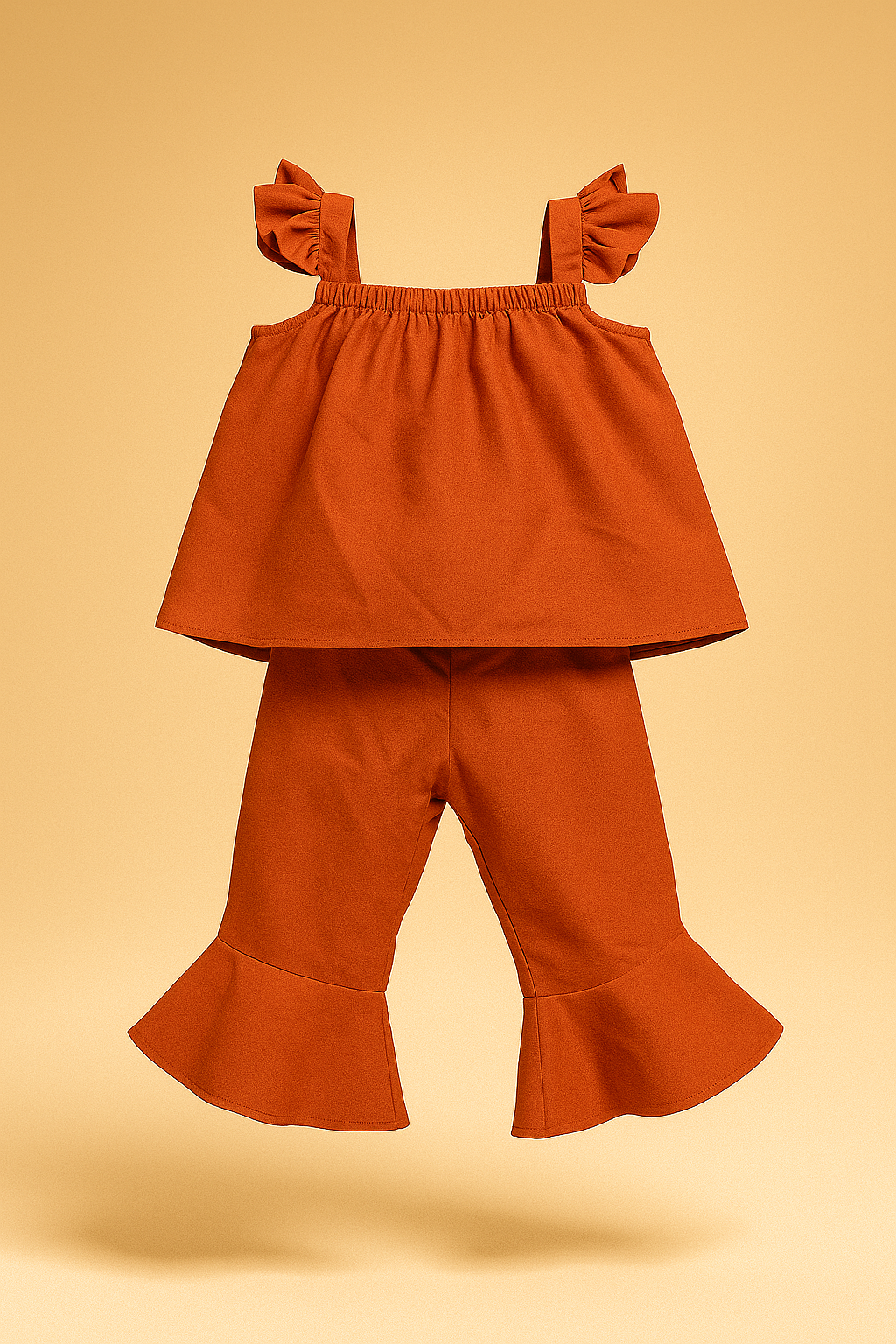 Orange Ruffle Top and Pant | Stylish Kidswear Combo - www.styletriggers.com