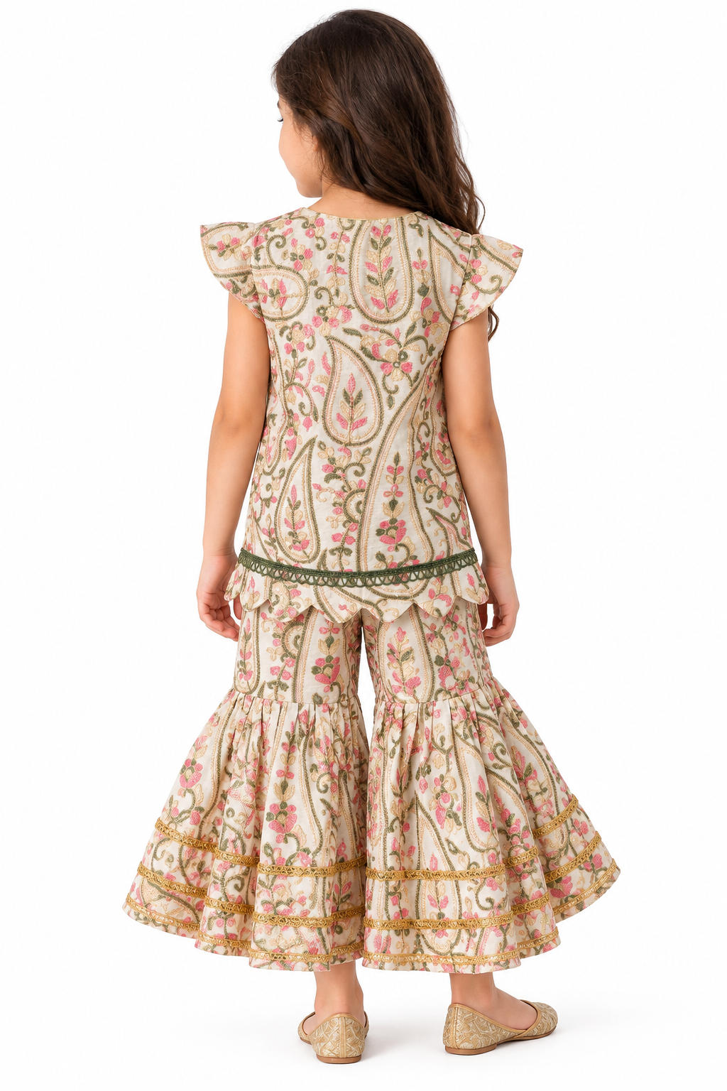 Vasanti Sharara Set for Girls | Embroidered Cotton Festive Wear
