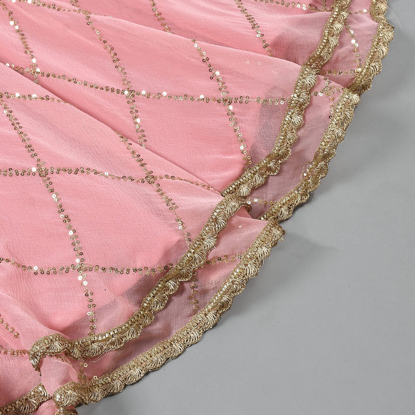 peach sequence lehenga set - www.styletriggers.com