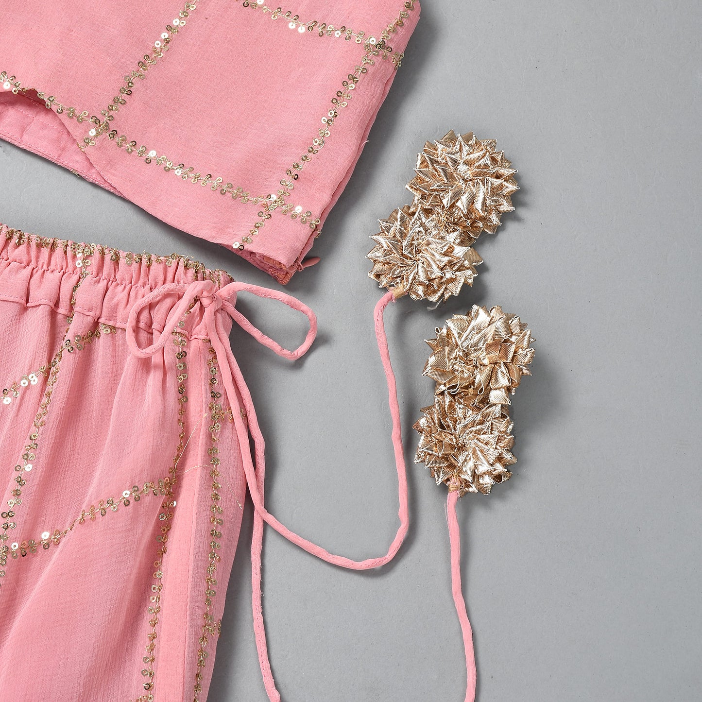 peach sequence lehenga set - www.styletriggers.com