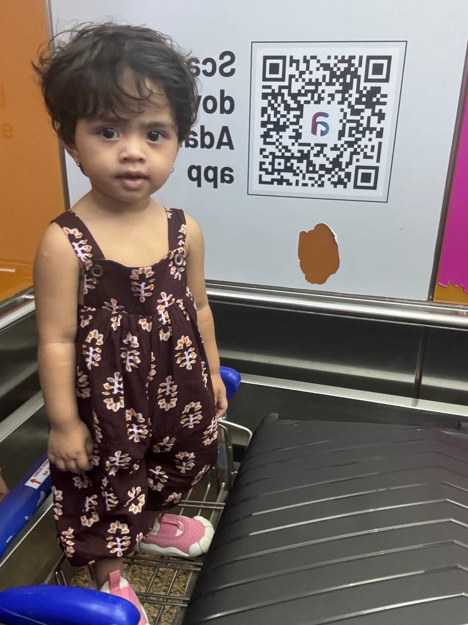 Printed cotton sleeveless jumpsuit for baby girls
