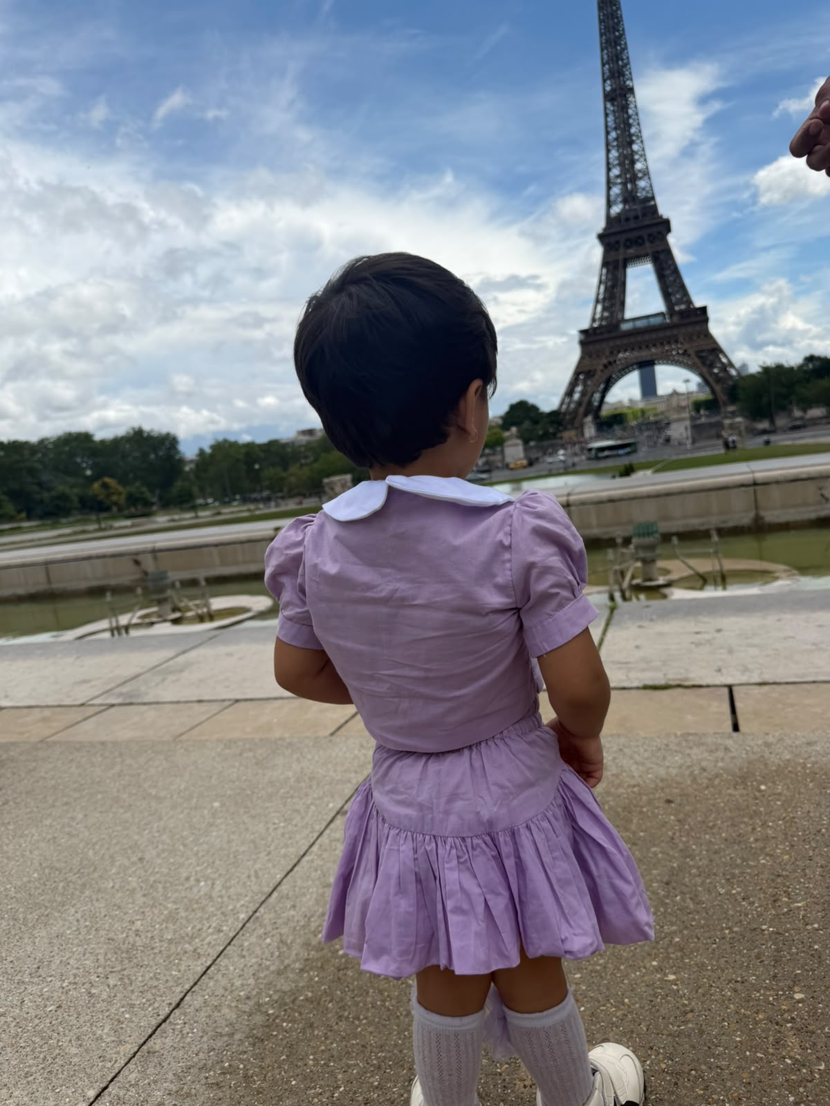 Lilac Bloom Green Bow Collar Set β Girls Puff Sleeve Top & Skater Skirt