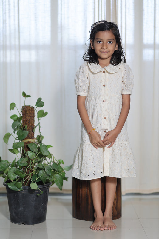 Elegant Hakoba Cotton Frock for Baby Girls