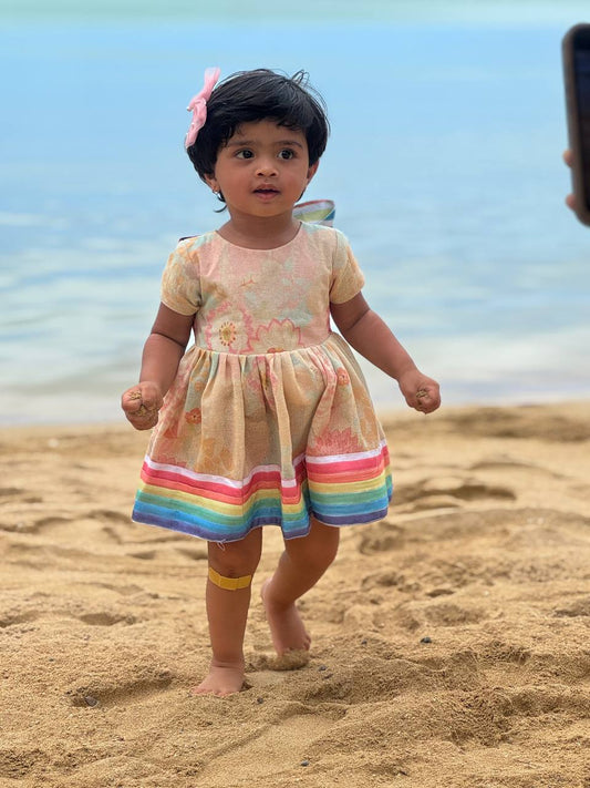 Beautiful Summer Frock with Bow for Girls