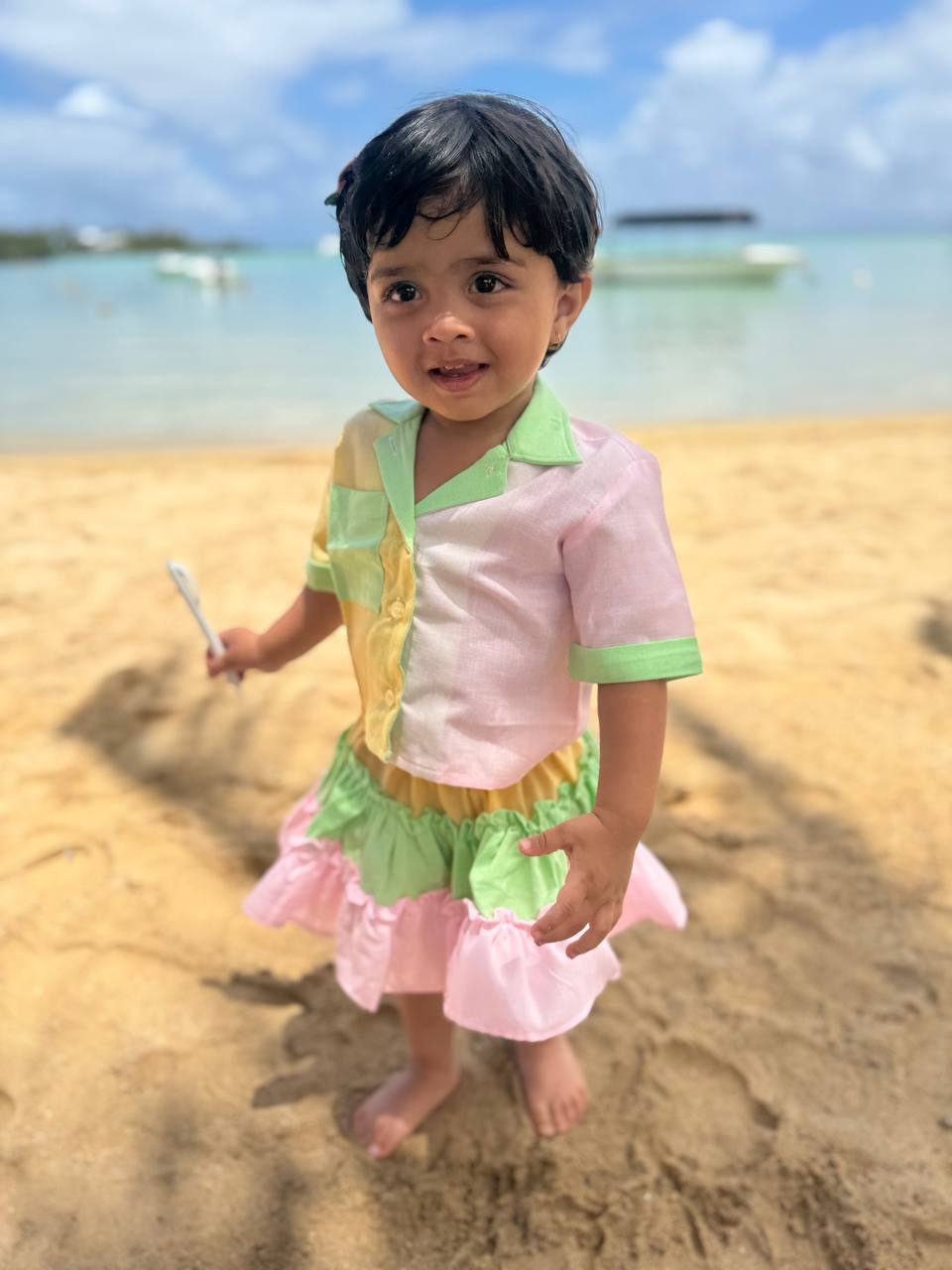 Multi-Color Skirt & Top Set for Girls | Soft Cotton Summer Co-Ord Outfit