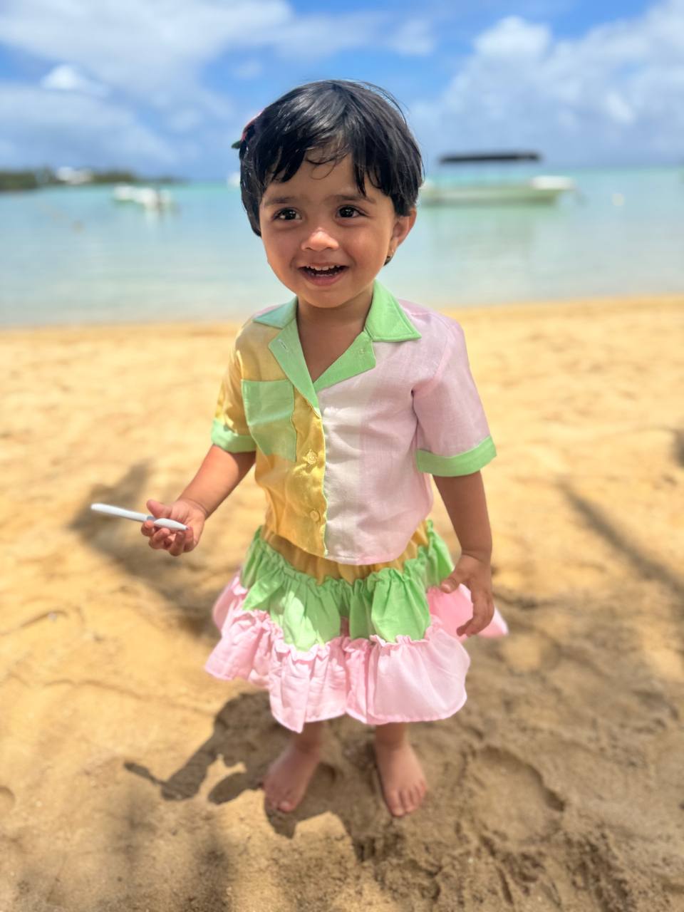 Multi-Color Skirt & Top Set for Girls | Soft Cotton Summer Co-Ord Outfit