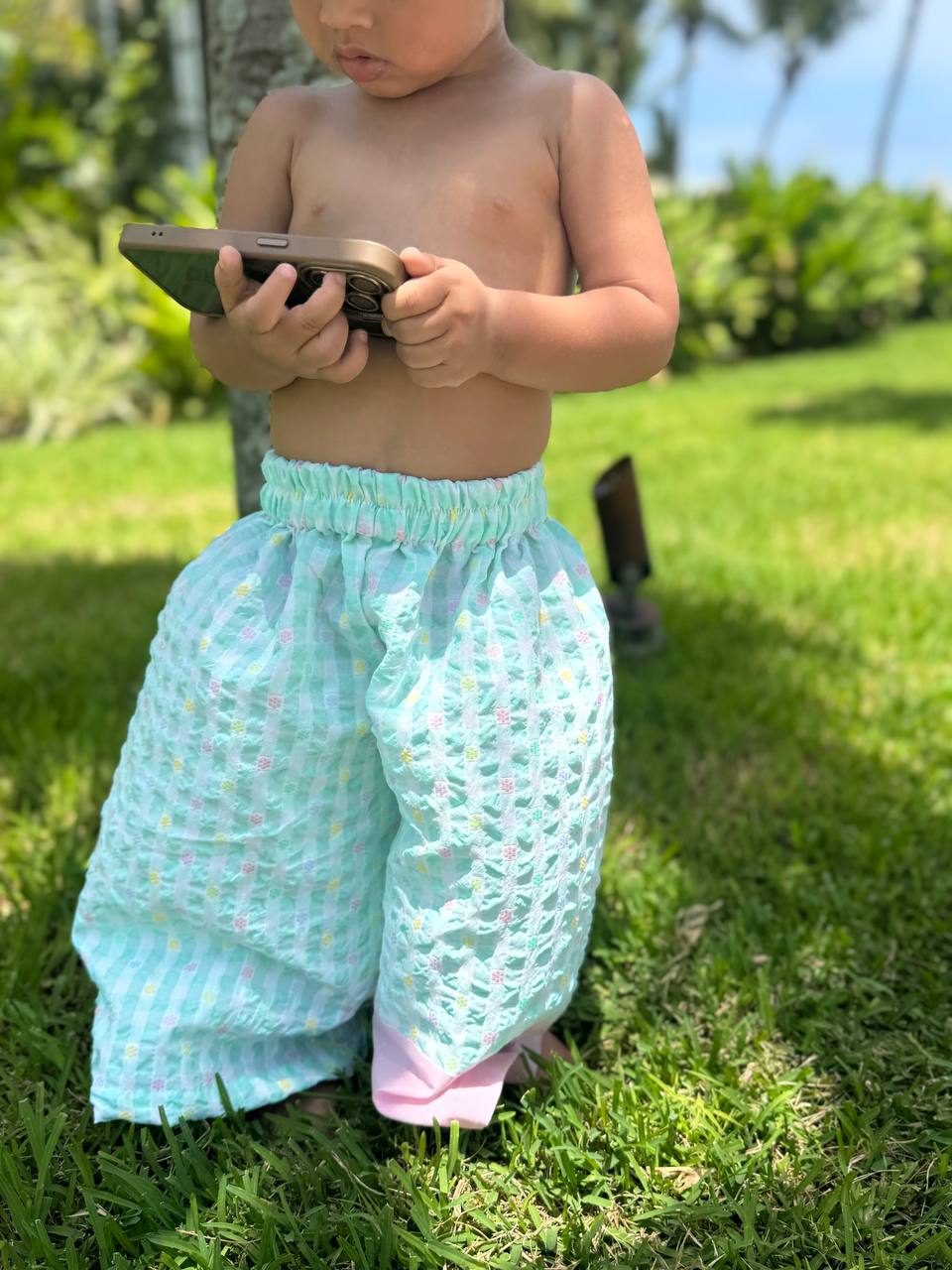 Beach Popcorn Fabric Pants for Baby Girls - www.styletriggers.com