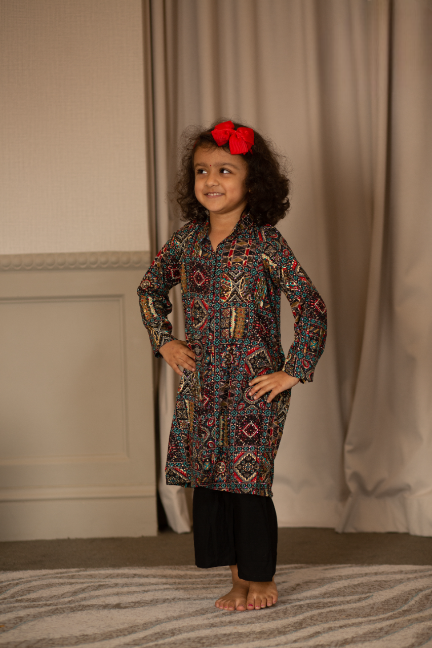 Adorable Ethnic Kurta and Pajama Set for Baby Girls