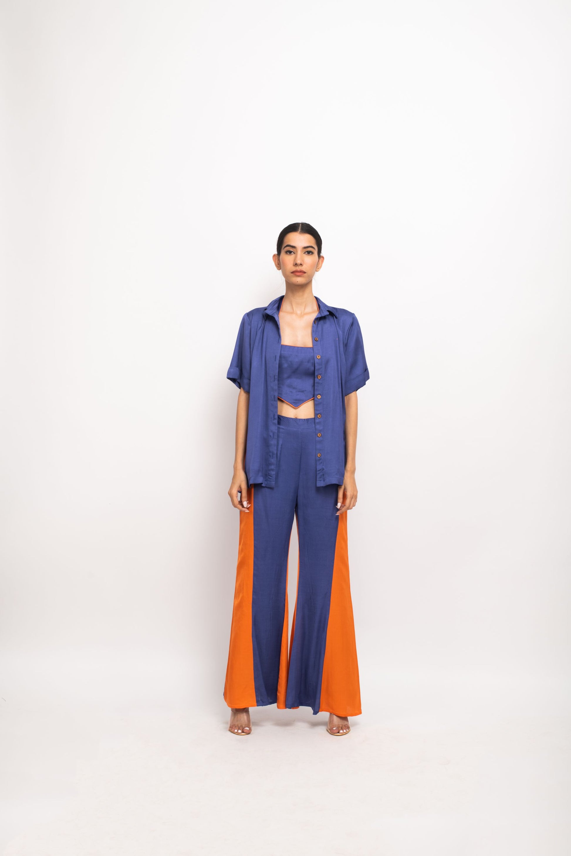 Blue-Orange Co-ord Set - www.styletriggers.com