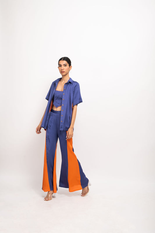 Blue-Orange Co-ord Set - www.styletriggers.com