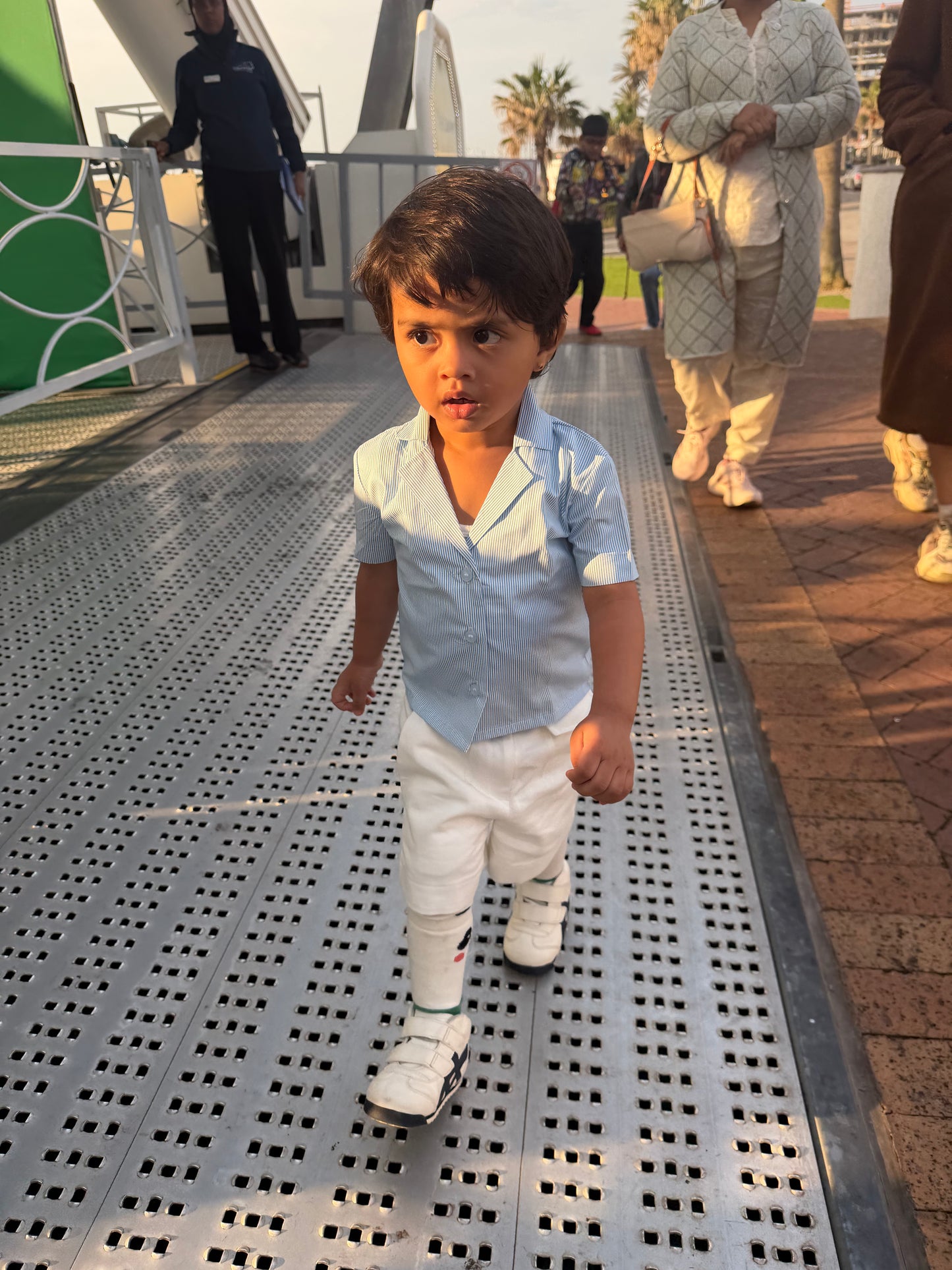 Sky Stripe Shirt & Chino Shorts Set