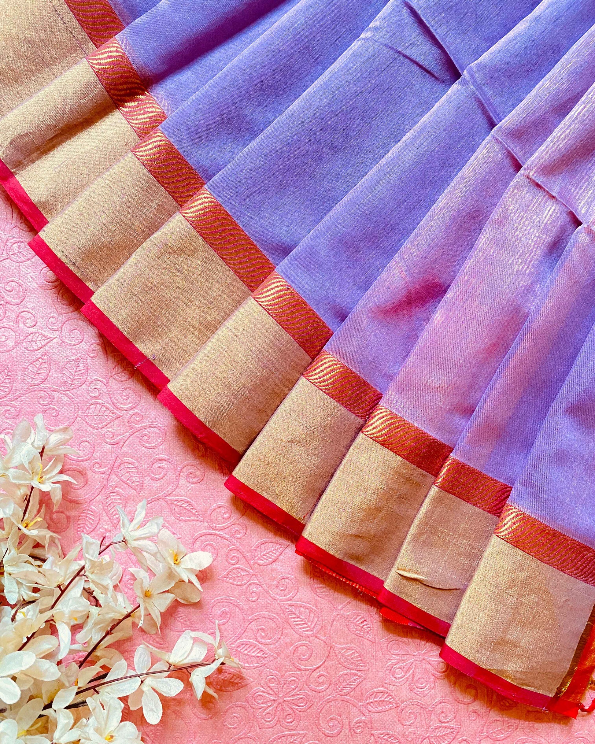 PURPLE MAHESHWARI SAREE - www.styletriggers.com