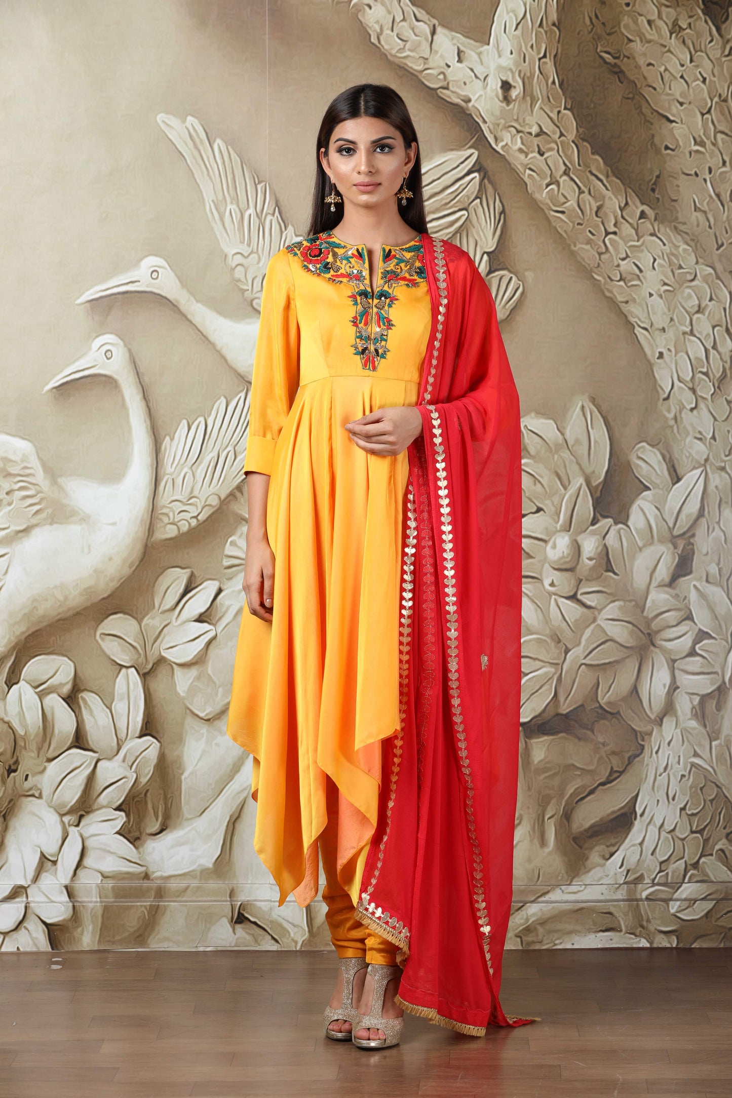 Sunflower-anarkali dress - www.styletriggers.com