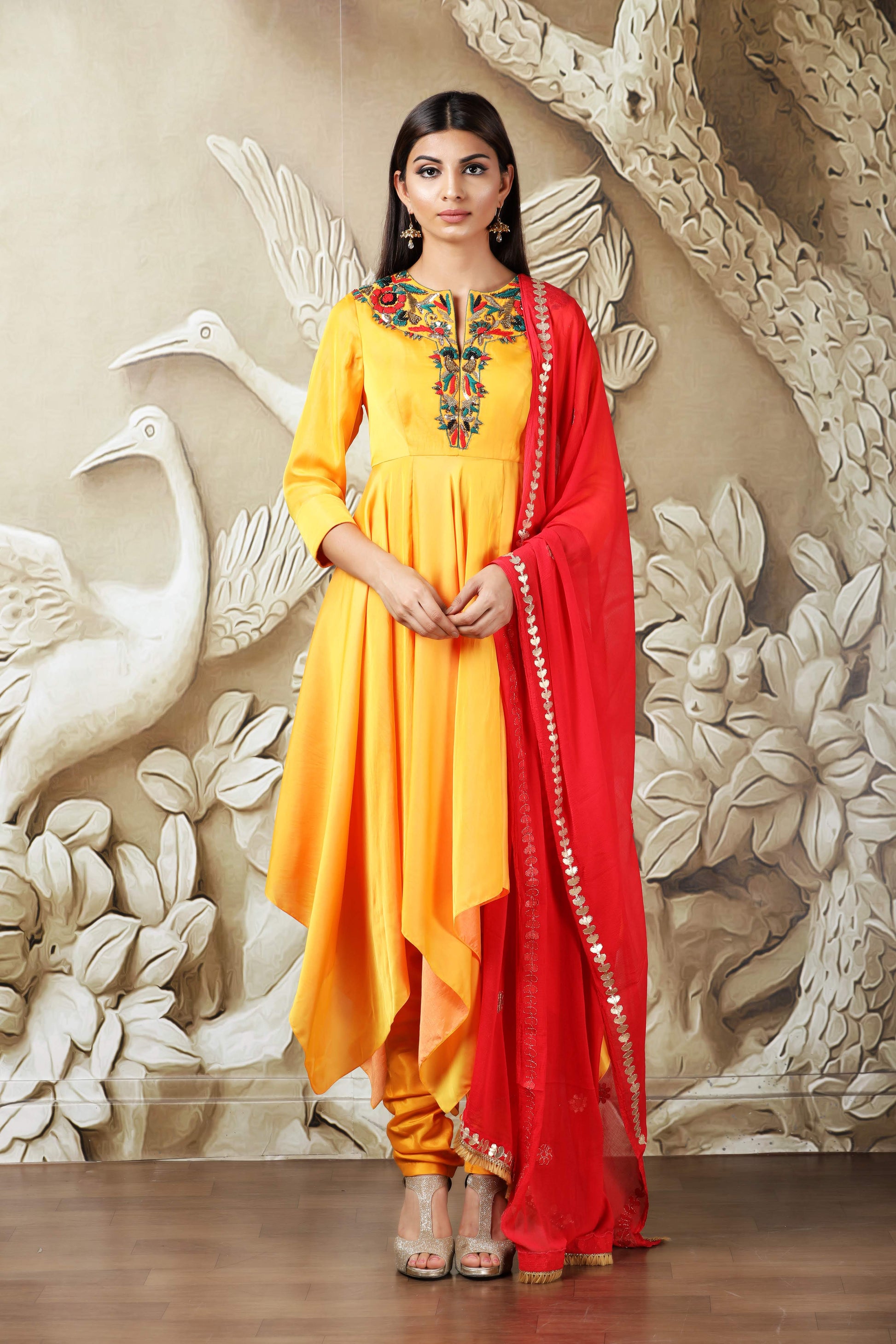 Sunflower-anarkali dress - www.styletriggers.com