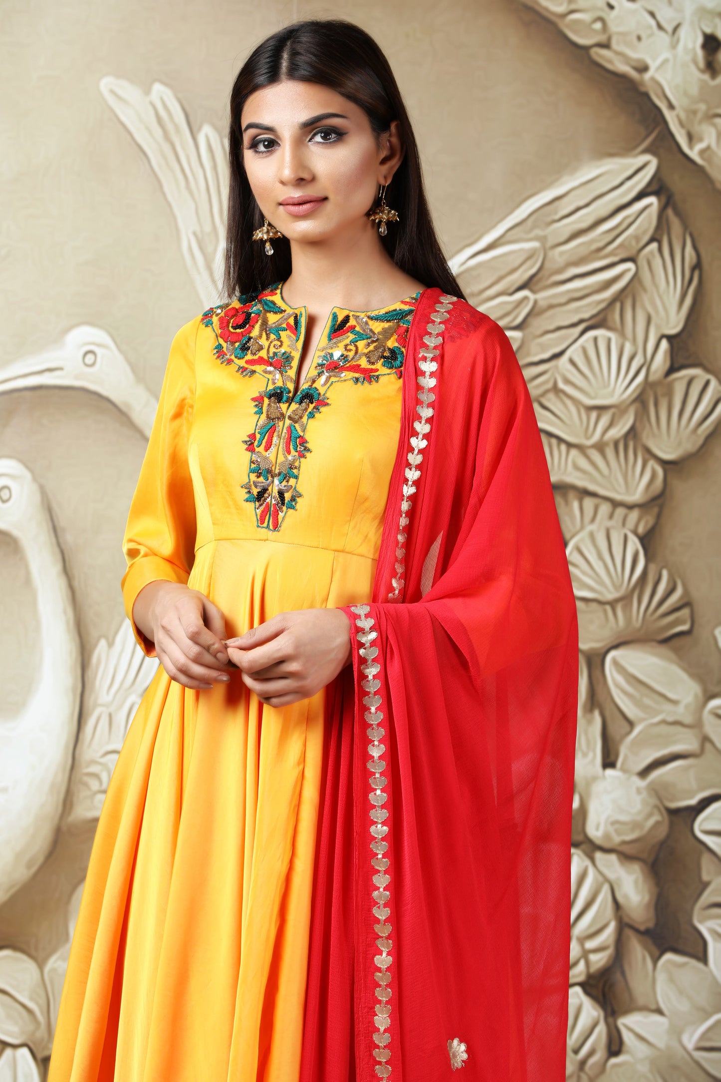 Sunflower-anarkali dress - www.styletriggers.com