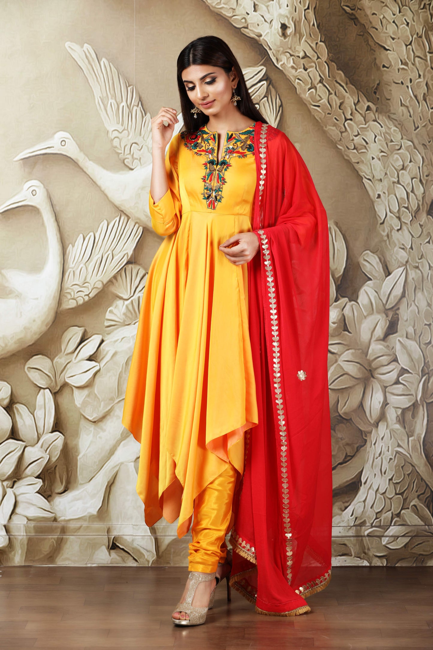 Sunflower-anarkali dress - www.styletriggers.com