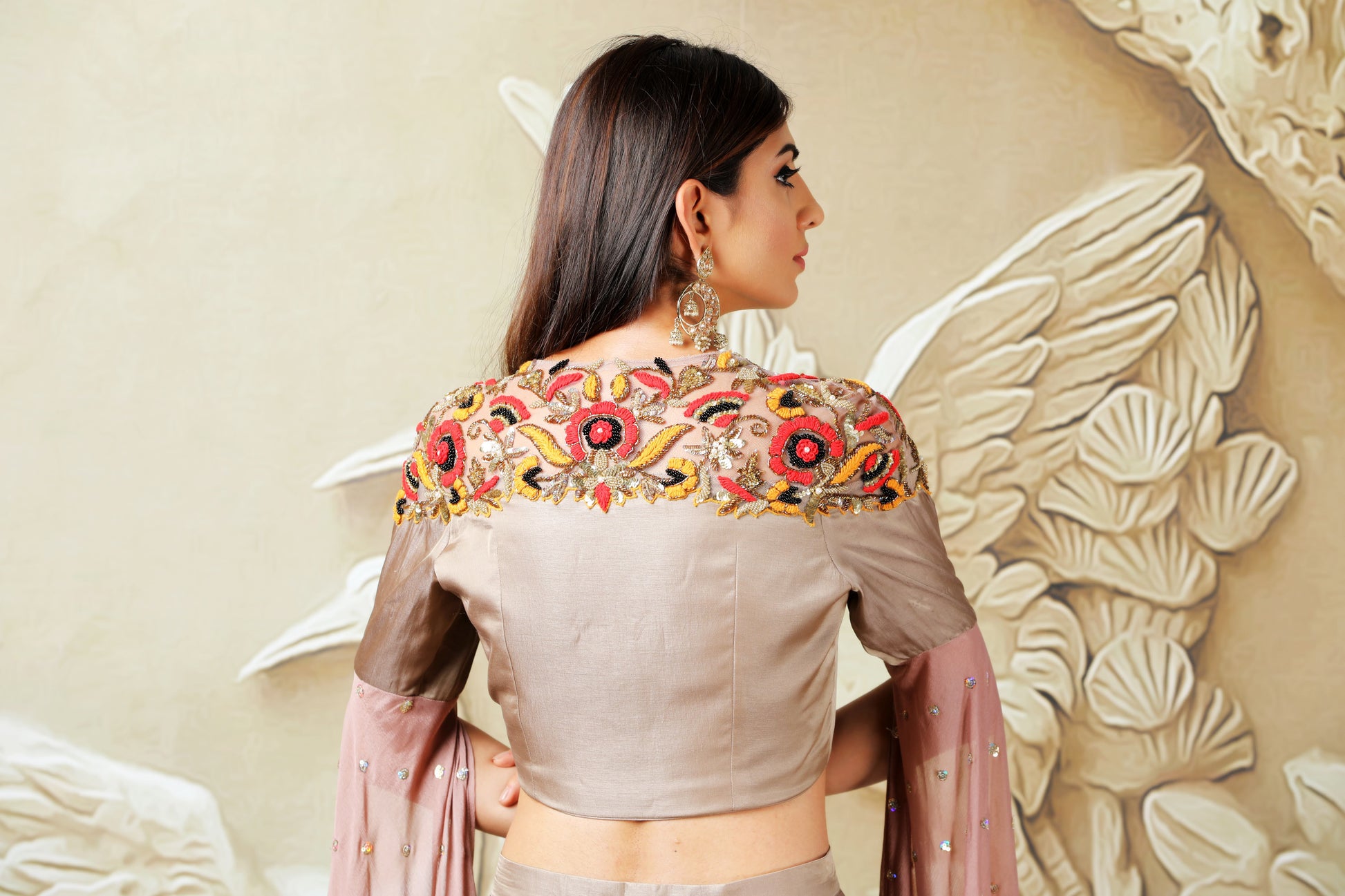 Smoke Blush-Grey lehenga - www.styletriggers.com