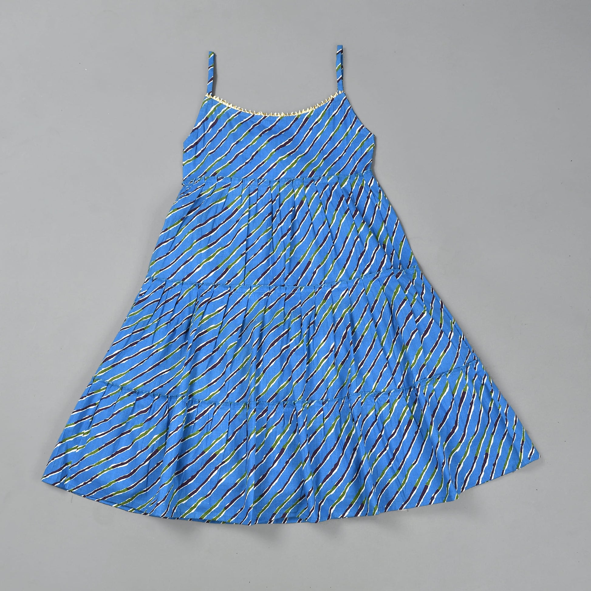 blue leheriya printed dress - www.styletriggers.com