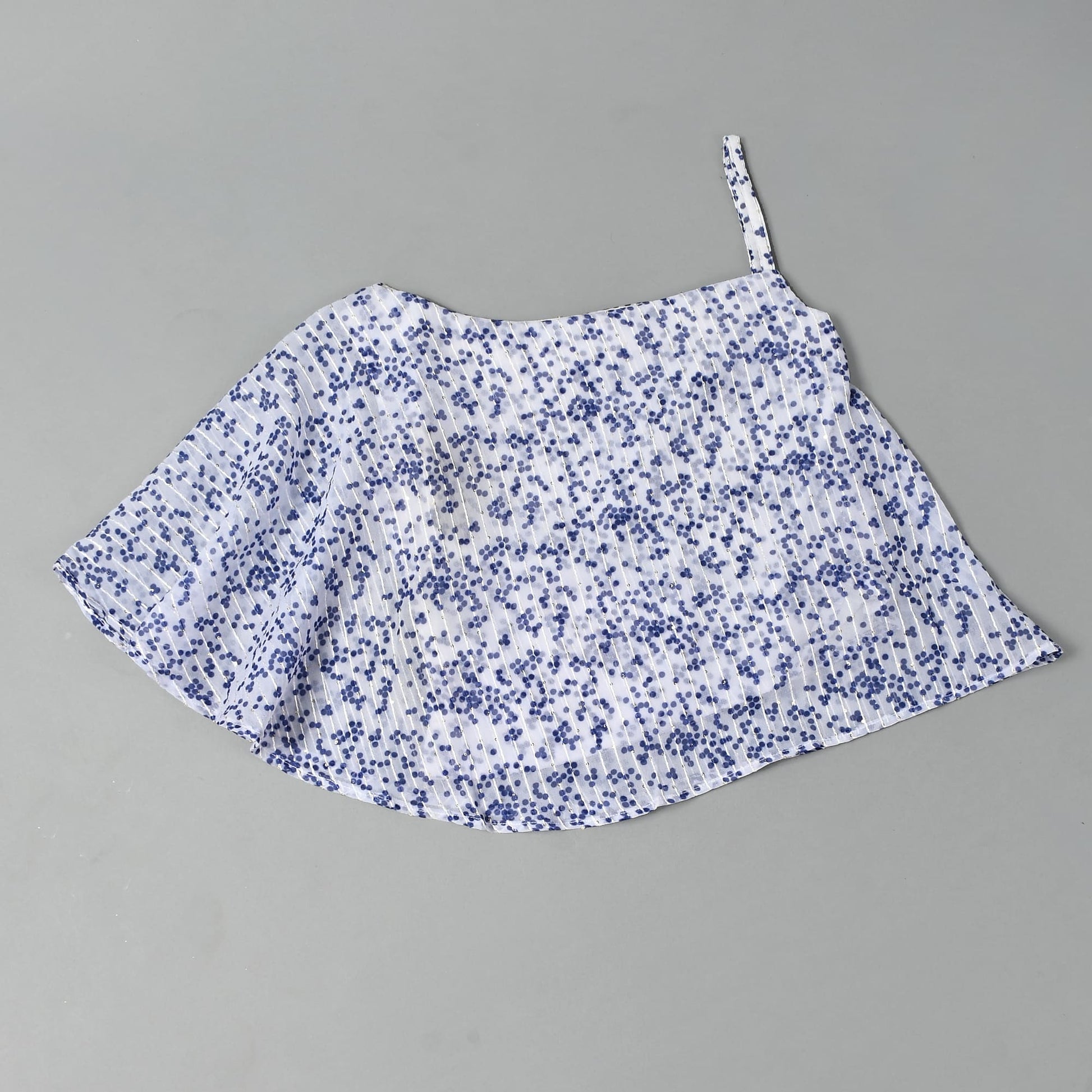 white blue crop top with flared palazzo - www.styletriggers.com