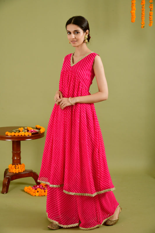 magenta kurta palazzo set - www.styletriggers.com