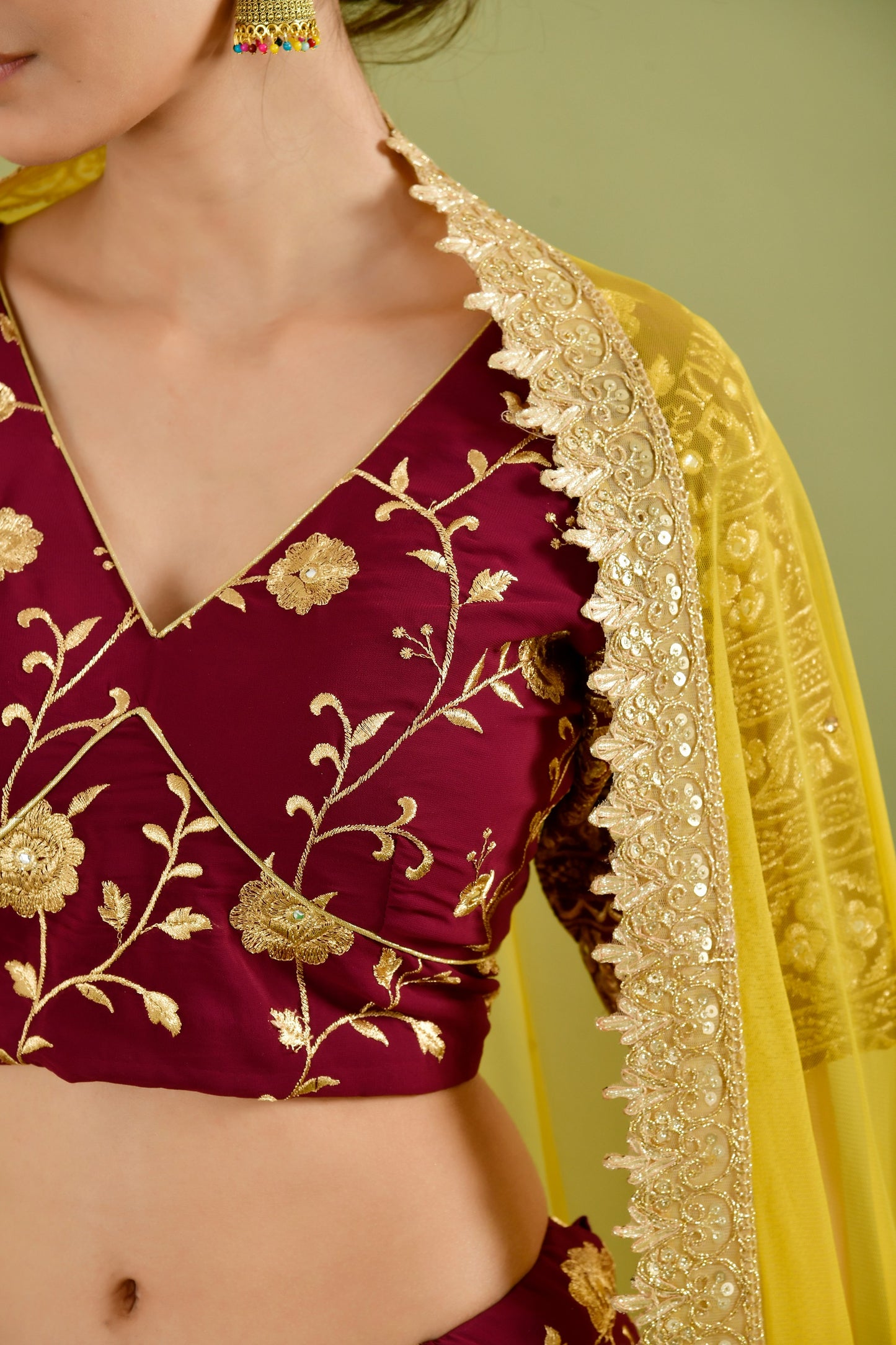 wine lehenga set - www.styletriggers.com