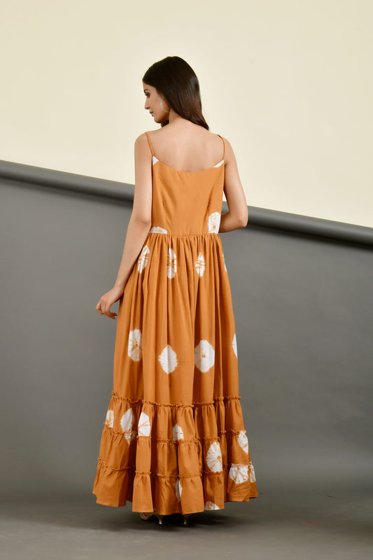 mustard shibori dress - www.styletriggers.com
