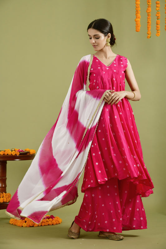 MAGENTA BANDHANI SET - www.styletriggers.com