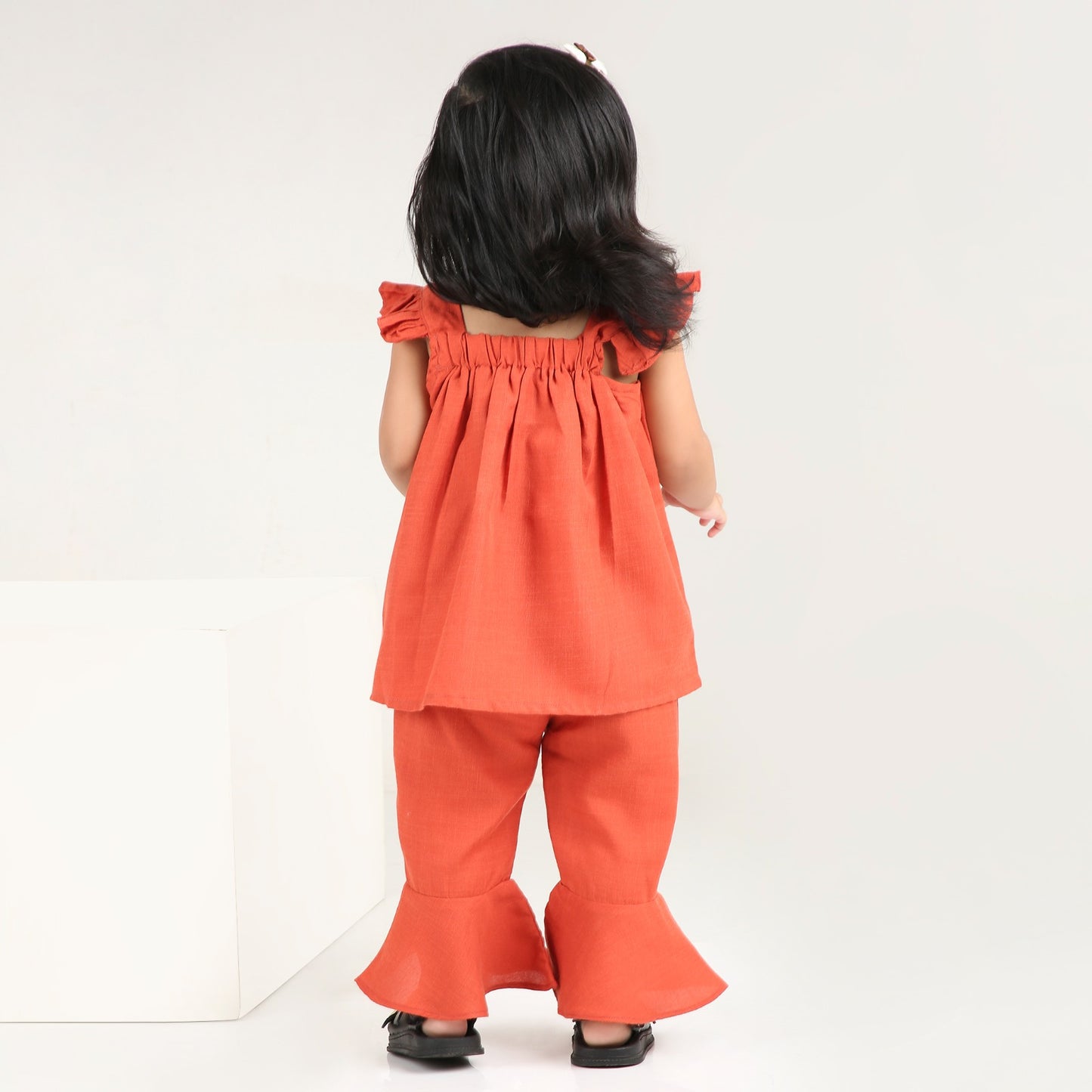 Orange Ruffle Top and Pant | Stylish Kidswear Combo
