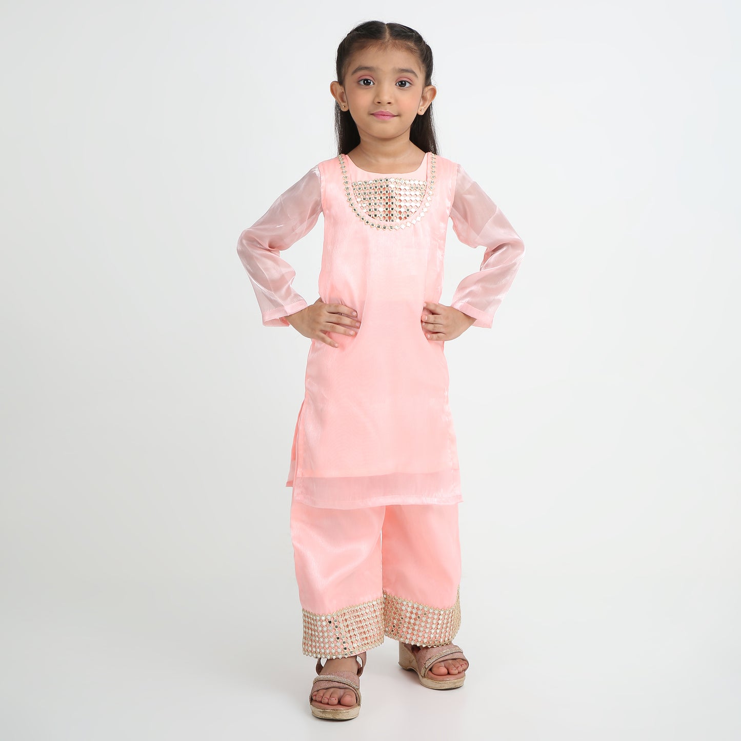 Pink Mirror Work Salwar Suit – 3X Festive Elegance