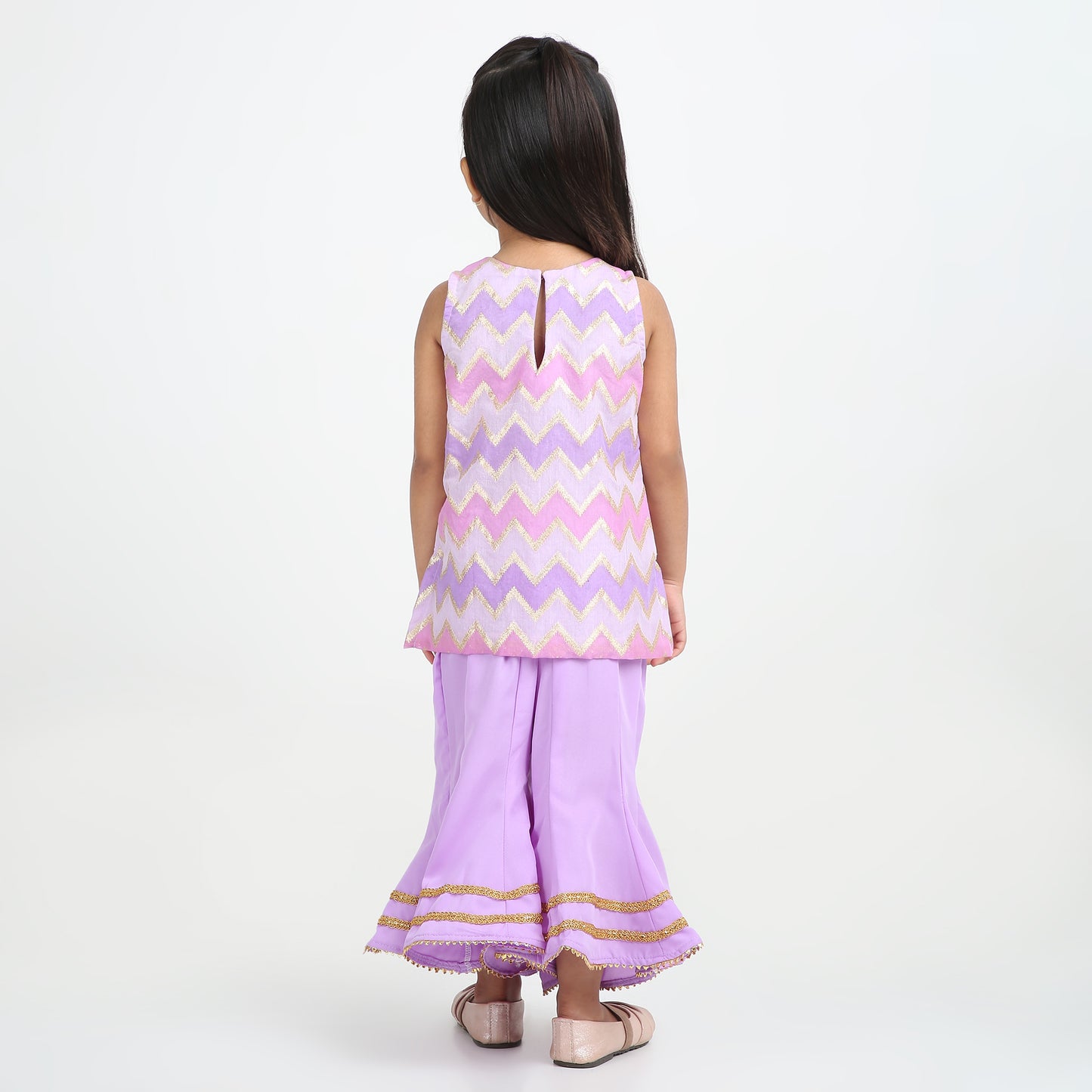Purple Kurta Sharara Set for Girls – 2-Piece Festive Wear