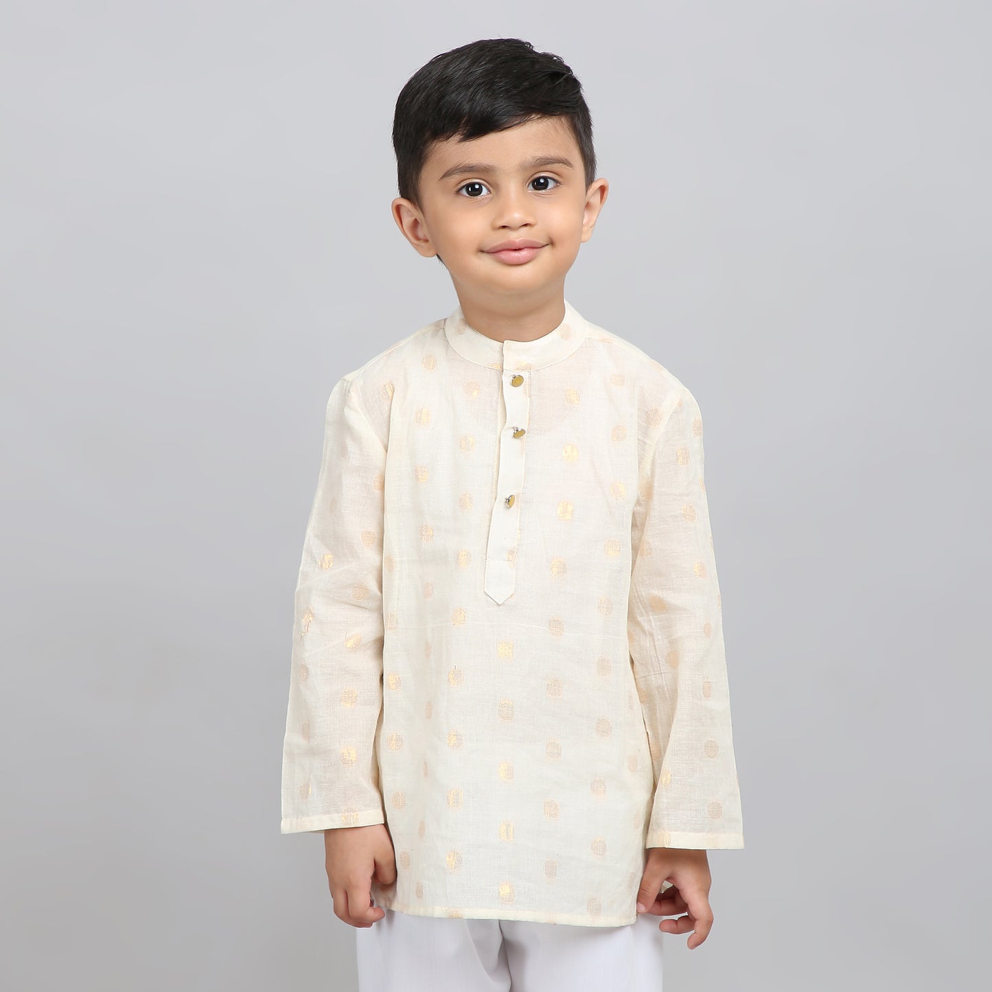 Boys Cream Cotton Kurta Pyjama – Comfortable Festive Wear