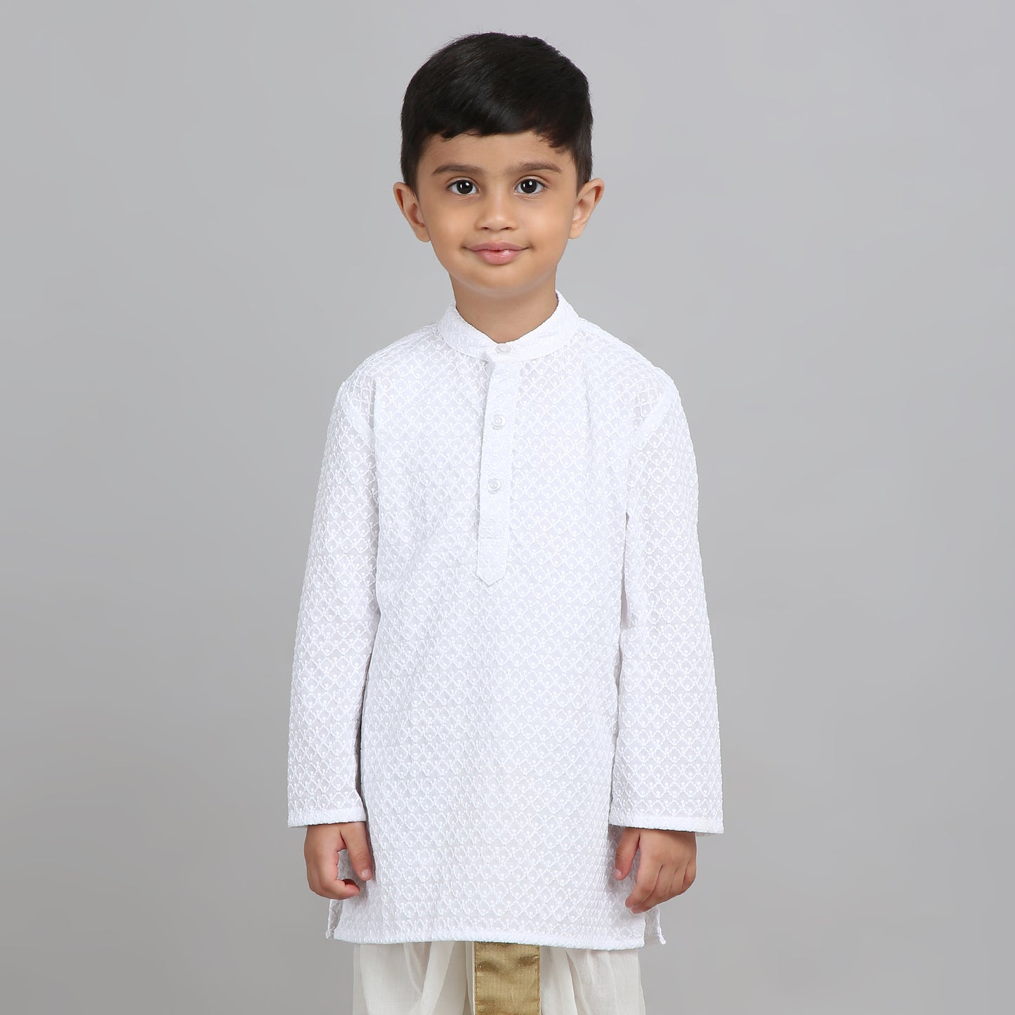 Boys Off-White Kurta Dhoti –  Festive Set