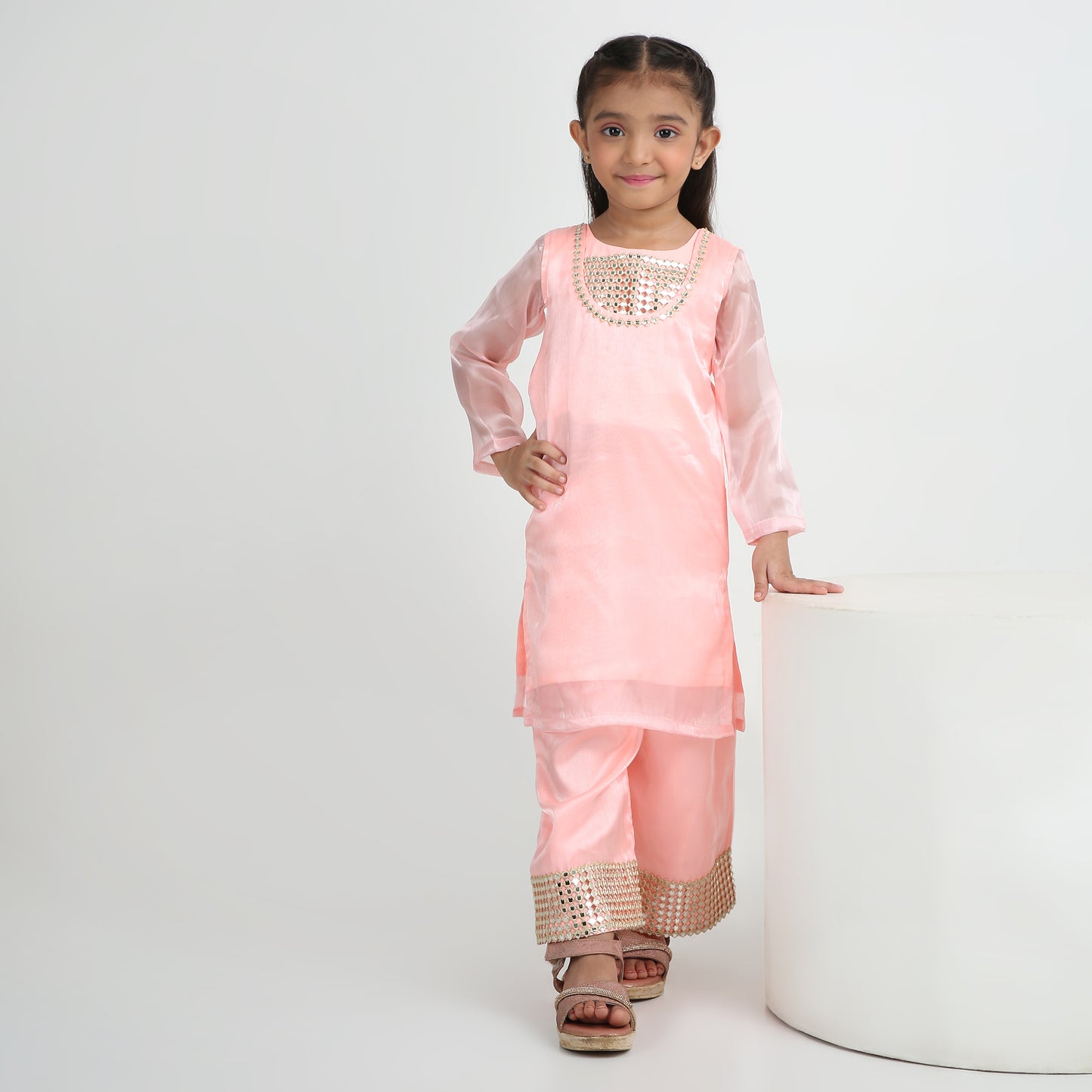 Pink Mirror Work Salwar Suit – 3X Festive Elegance