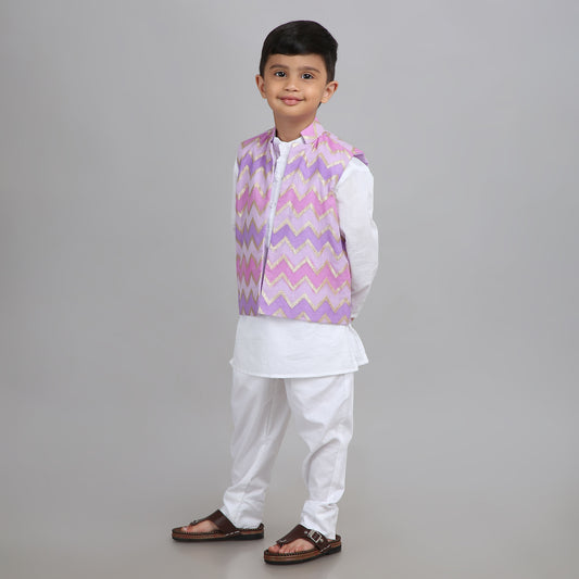Kurta Pyjama with Jacket – 3-Piece Festive Set